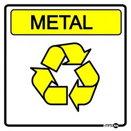Adesivo para Sinalização Lixo Metal 18 x 18